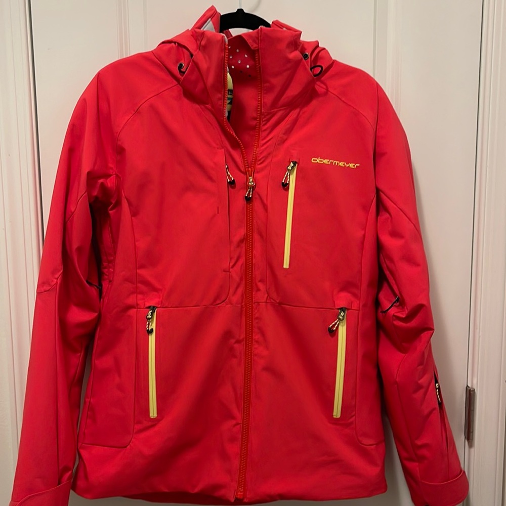 Obermeyer Ski Jacket Orange/Yellow Size 8 Like New Pockets Everywhere